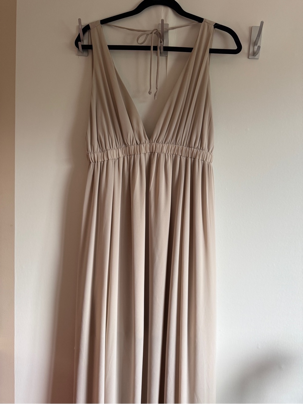 Show Me Your Mumu XL Beige Maxi Dress Empire Waist Boho Bridesmaid
